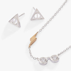 Harry Potter™ Glasses and Deathly Hallows Necklace and Earring Set, Sterling Silver | Boutique In USA, Necklaces, $ 78.00, A Moment Of Now™