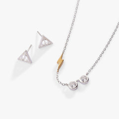 Harry Potter™ Glasses and Deathly Hallows Necklace and Earring Set, Sterling Silver | Boutique In USA, Necklaces, $ 78.00, A Moment Of Now™