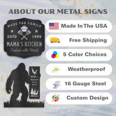 Mama’s Kitchen Metal Wall Art – Custom Name Gift for Mom