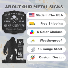 Mama’s Kitchen Metal Wall Art – Custom Name Gift for Mom