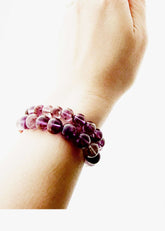 Amethyst & Minerals Inclusions Super 7 Beaded Bracelet