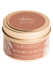 Autumn Leaves Tin Candle