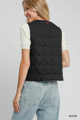Chic Black Heart Quilted Tie-Front Vest Jacket, Vests Jackets, $ 55.00, A Moment Of Now™