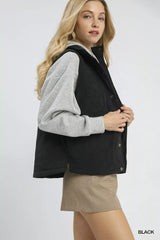 Black Quilted Embroidered Vest Jacket - Stylish Comfort, Vests Jackets, $ 66.00, A Moment Of Now™