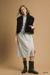 Black Sherpa-Lined Zip Vest | Versatile Outerwear for All, Vests, $ 65.00, A Moment Of Now™