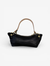 Blair East West Shoulder Bag - Black Leather with Brass Hardware