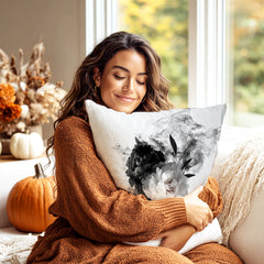 Black and White Smoky Peony Throw Pillow Cushion Cover + Insert | Boutique In USA, Throw Pillows, $ 55.00, A Moment Of Now™