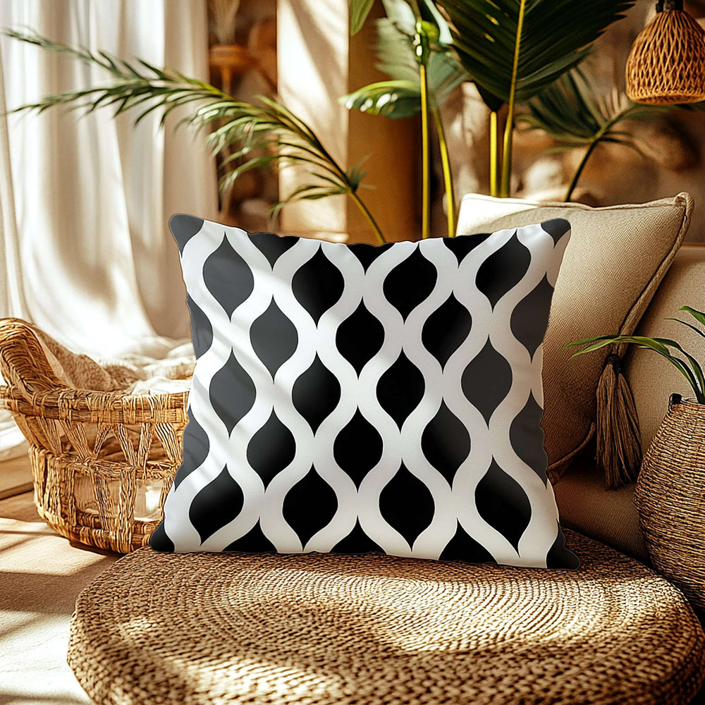 Black and White Abstract Modern Geometric Decorative Throw Pillow | Boutique In USA, Throw Pillows, $ 64.00, A Moment Of Now™