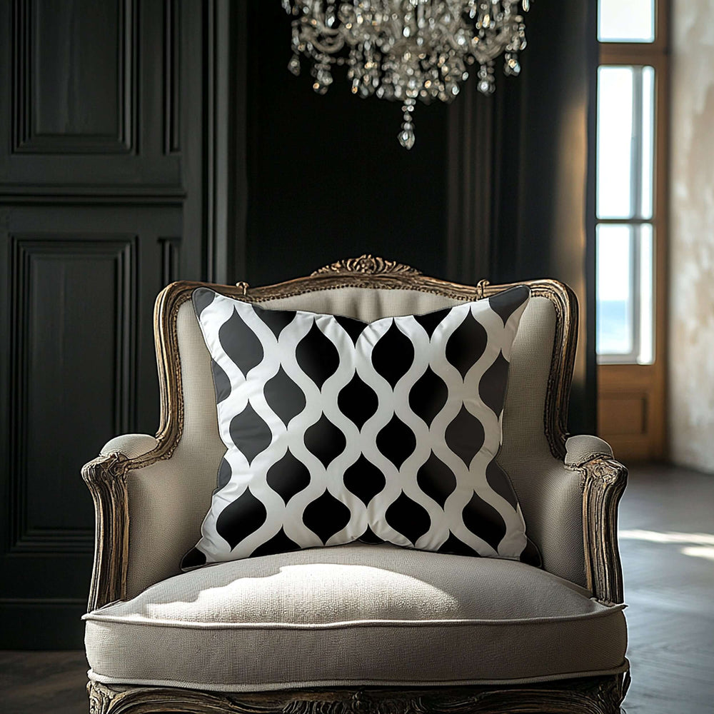 Black and White Abstract Modern Geometric Decorative Throw Pillow | Boutique In USA, Throw Pillows, $ 64.00, A Moment Of Now™