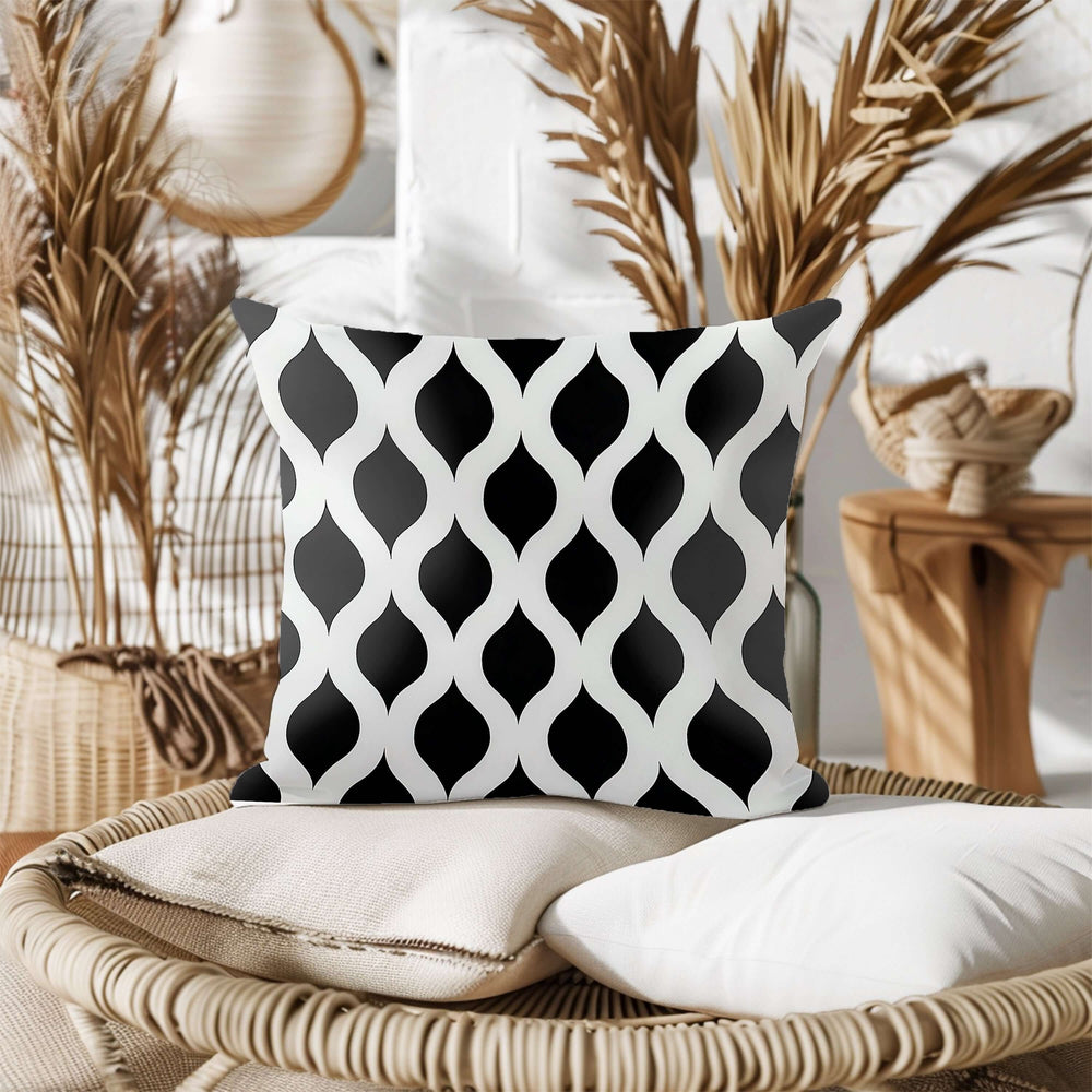 Black and White Abstract Modern Geometric Decorative Throw Pillow | Boutique In USA, Throw Pillows, $ 64.00, A Moment Of Now™
