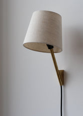 Tokyo Plug-In Wall Sconce Lamp with Organic Cotton Shade - Handmade in USA