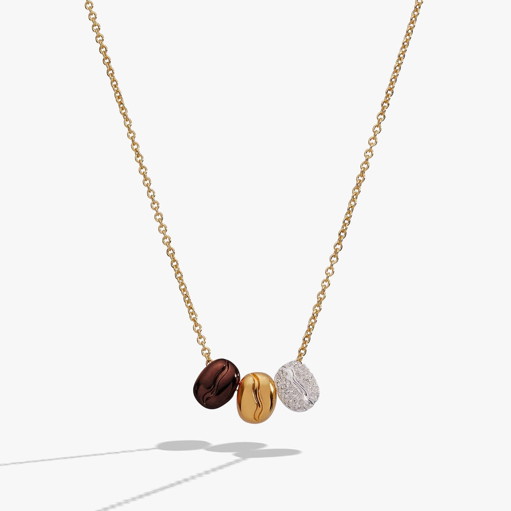 Coffee Bean 'Happiness, Wealth, Health' Engraved Pendant Necklace, Necklaces, $ 48.00, A Moment Of Now™