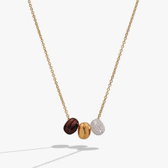Coffee Bean 'Happiness, Wealth, Health' Engraved Pendant Necklace, Necklaces, $ 48.00, A Moment Of Now™