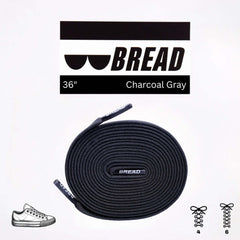 Charcoal Grey Bread Laces, Shoelaces
