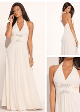 Ivory Halter Empire Waist Party Maxi Dress | Elegant Formal Gown, Dresses, $ 29.99, A Moment Of Now™