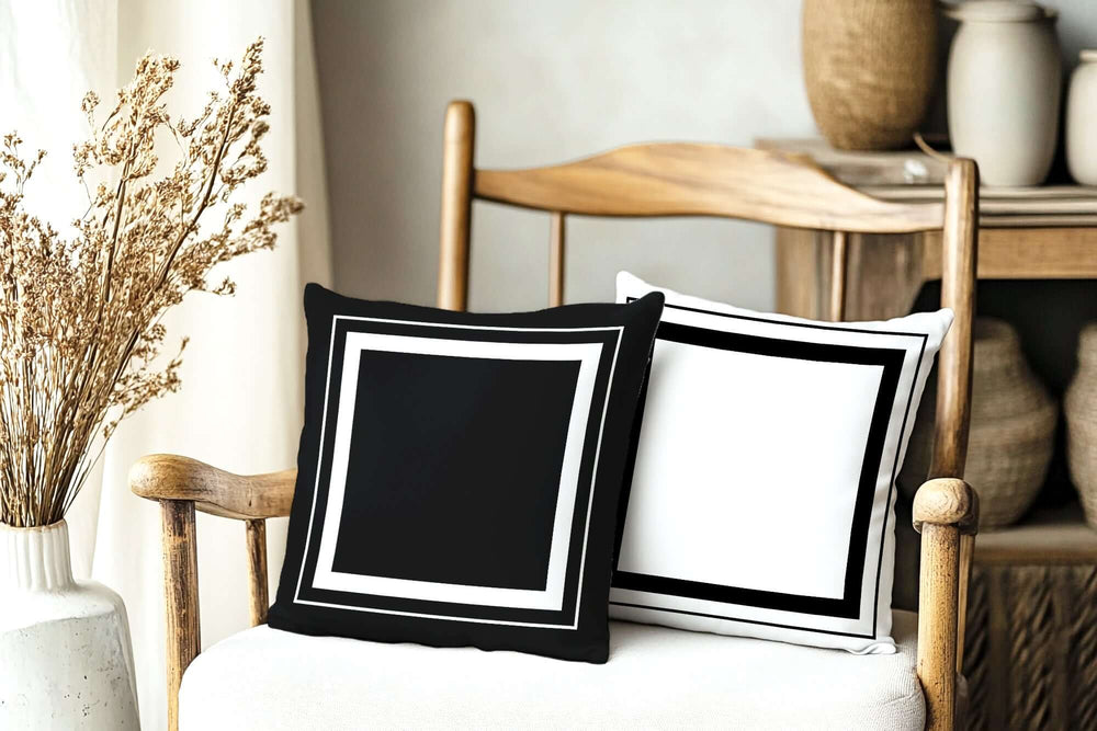 Custom Double Border Frame Decorative Throw Pillow Cushion | Boutique In USA, Throw Pillows, $ 55.00, A Moment Of Now™