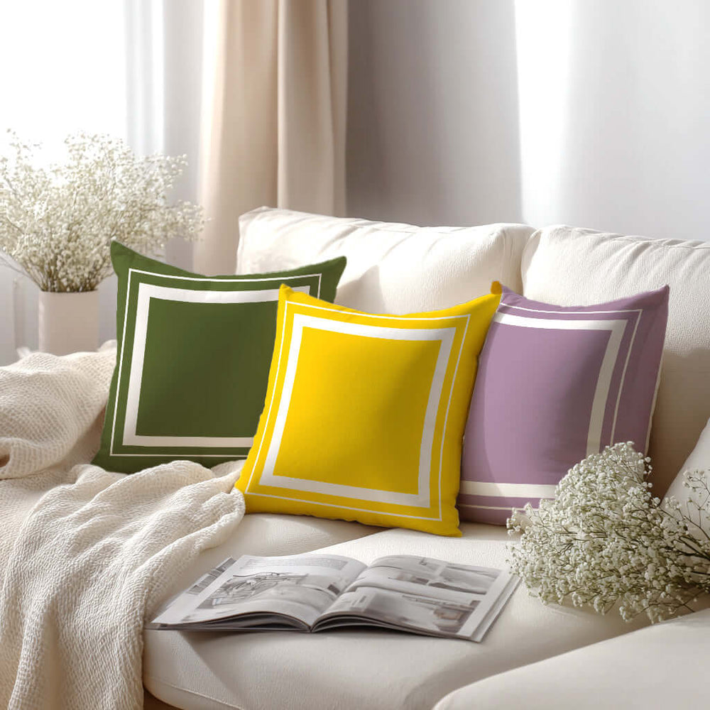 Custom Double Border Frame Decorative Throw Pillow Cushion | Boutique In USA, Throw Pillows, $ 55.00, A Moment Of Now™