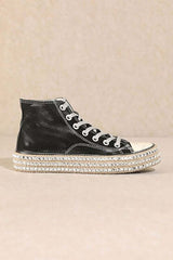 D-Chantel High Top Studded Sneakers Black US 10