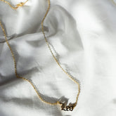 Leo Gold Zodiac Nameplate Necklace | Boutique In USA, Necklaces, $ 40.00, A Moment Of Now™