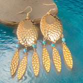 Navette Dream Catcher Earrings with Turquoise Accents and Feathers by The Urban Charm | Boutique In USA, Earrings, $ 65.00, A Moment Of Now™