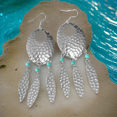 Dream Catcher Earrings with Turquoise & Feathers | Boho Jewelry, Earrings, $ 65.00, A Moment Of Now™