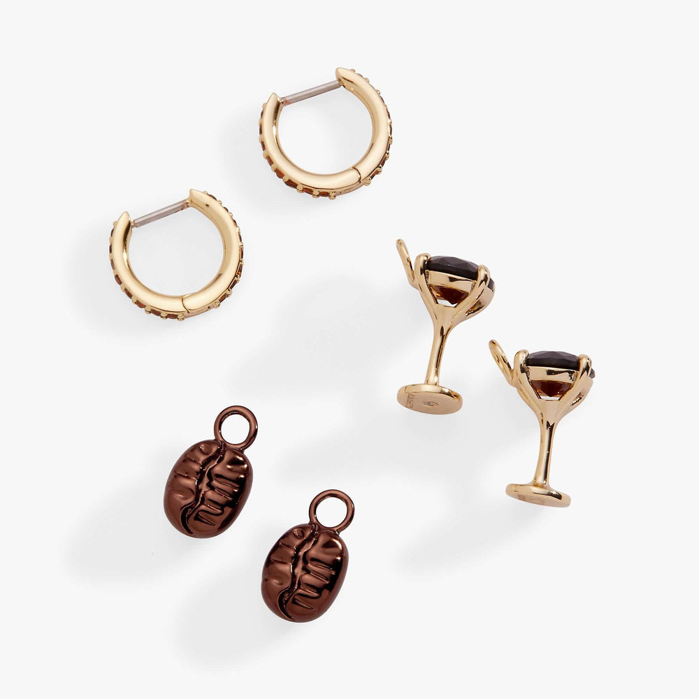 Espresso Martini Interchangeable Charm Huggie Hoop Set of 2, Earrings, $ 48.00, A Moment Of Now™