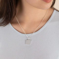 Square Charm Necklace, 21'' | Boutique In USA, Necklaces, $ 6.90, A Moment Of Now™