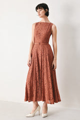 TRUE ROMANCE WOVEN LACE MIDI DRESS | Boutique In USA, DRESSES, $ 96.00, A Moment Of Now™