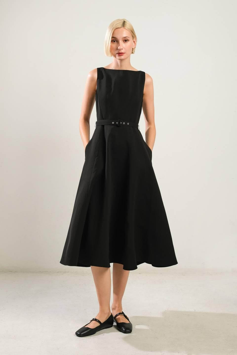 Living The Dream Black Woven Midi Dress | Boutique In USA, DRESSES, $ 104.00, A Moment Of Now™
