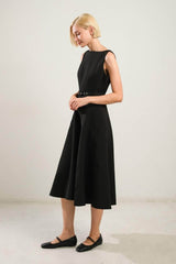 Living The Dream Black Woven Midi Dress | Boutique In USA, DRESSES, $ 104.00, A Moment Of Now™