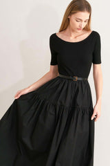 Saddle Breeze Black Midi Dress | Boutique In USA, DRESSES, $ 78.00, A Moment Of Now™