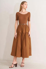 Saddle Breeze Rust Midi Dress | Boutique In USA, DRESSES, $ 78.00, A Moment Of Now™