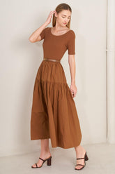 Saddle Breeze Rust Midi Dress | Boutique In USA, DRESSES, $ 78.00, A Moment Of Now™
