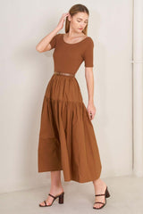 Saddle Breeze Rust Midi Dress | Boutique In USA, DRESSES, $ 78.00, A Moment Of Now™