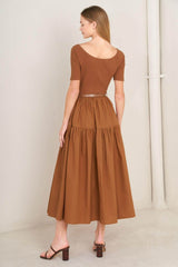 Saddle Breeze Rust Midi Dress | Boutique In USA, DRESSES, $ 78.00, A Moment Of Now™