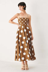 Dolce Vita Polka Dot Woven Midi Dress | Boutique In USA, DRESSES, $ 94.00, A Moment Of Now™