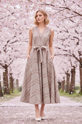Sweet Stripe Woven Midi Dress