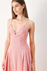 Pink Haze Woven Twill Midi Dress | Boutique In USA, DRESSES, $ 92.00, A Moment Of Now™