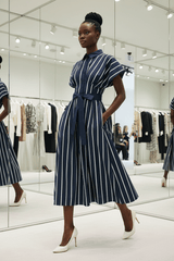 Pinstripe Story Woven Midi Dress | Boutique In USA, DRESSES, $ 86.00, A Moment Of Now™