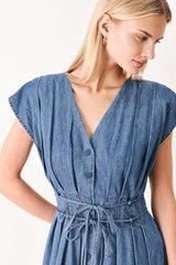 Midnight Flow Denim Midi Dress | Boutique In USA, DRESSES, $ 114.00, A Moment Of Now™