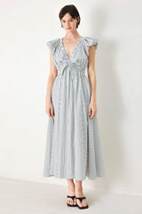 Whisper Stripe Woven Midi Dress