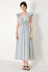 Whisper Stripe Woven Midi Dress | Boutique In USA, DRESSES, $ 82.00, A Moment Of Now™