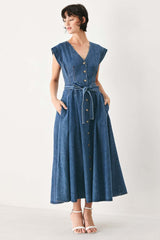 Daydream Denim Midi Dress | Boutique In USA, DRESSES, $ 104.00, A Moment Of Now™