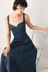 Western Charm Denim Midi Dress, DRESSES, $ 90.00, A Moment Of Now™