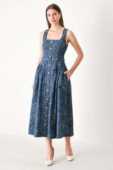 Midnight Garden Denim Midi Dress | Boutique In USA, DRESSES, $ 96.00, A Moment Of Now™