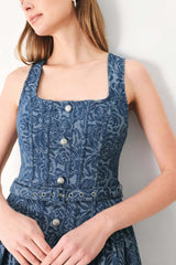 Midnight Garden Denim Midi Dress | Boutique In USA, DRESSES, $ 96.00, A Moment Of Now™