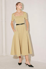 Warm Stone Edit Woven Midi Dress, DRESSES, $ 90.00, A Moment Of Now™
