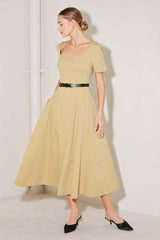 Warm Stone Edit Woven Midi Dress | Boutique In USA, DRESSES, $ 90.00, A Moment Of Now™
