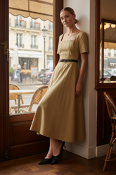 Warm Stone Edit Woven Midi Dress | Boutique In USA, DRESSES, $ 90.00, A Moment Of Now™