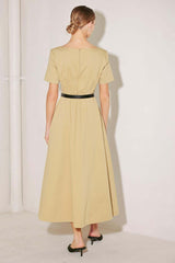Warm Stone Edit Woven Midi Dress | Boutique In USA, DRESSES, $ 90.00, A Moment Of Now™
